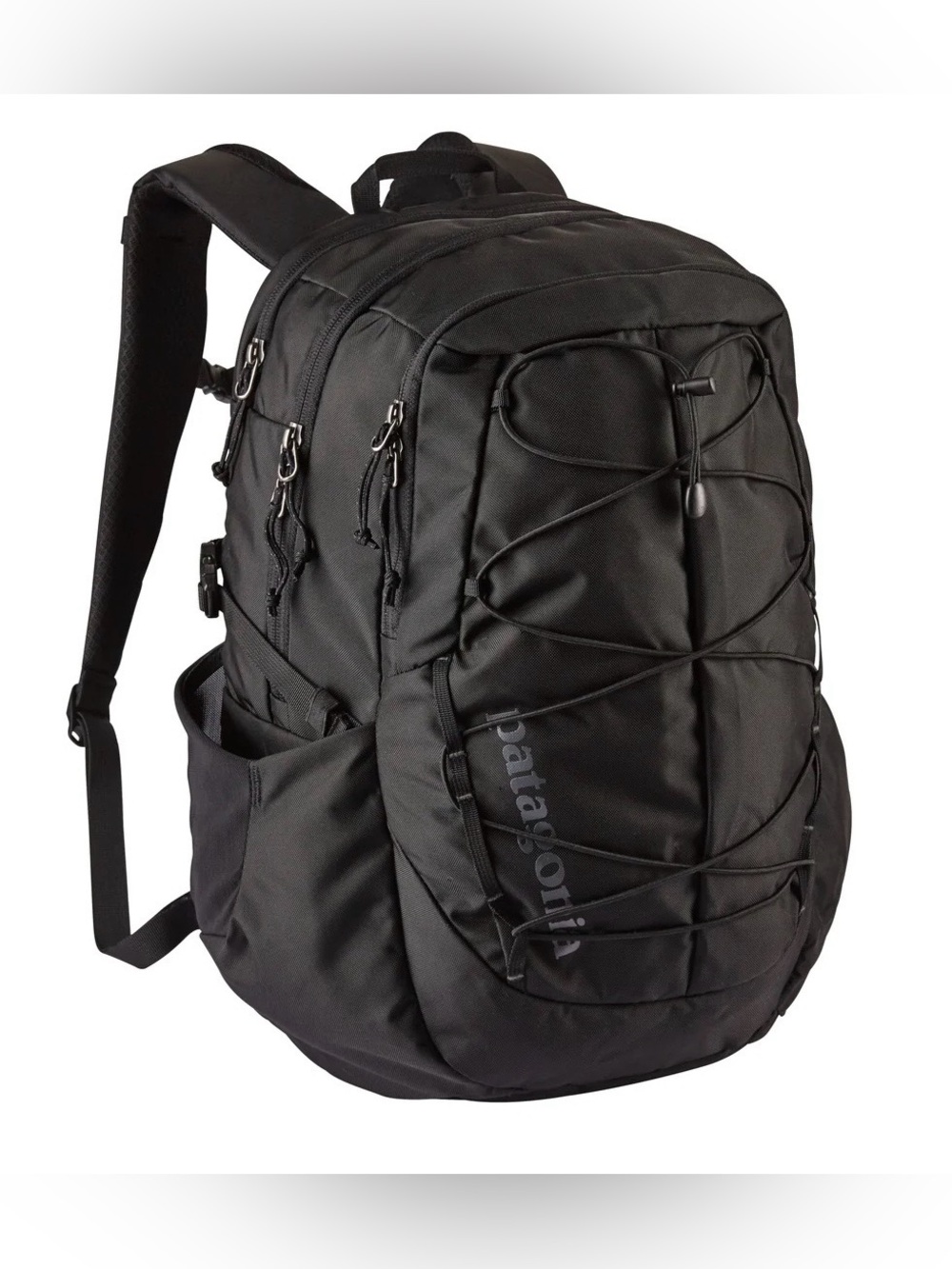 Patagonia Chacabuco Black Daypack with Front Bungee and Multiple Pockets